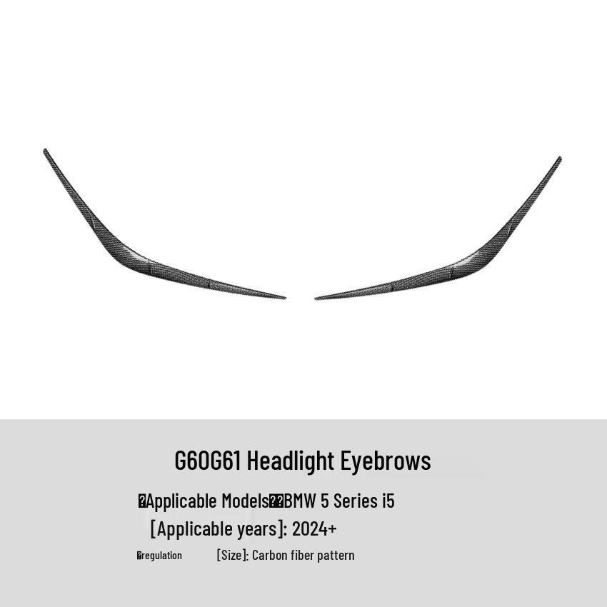 BMW 5 Series i5 G60/G61 2024+ Headlight Eyebrows Stickers - Exterior Trim Modification.