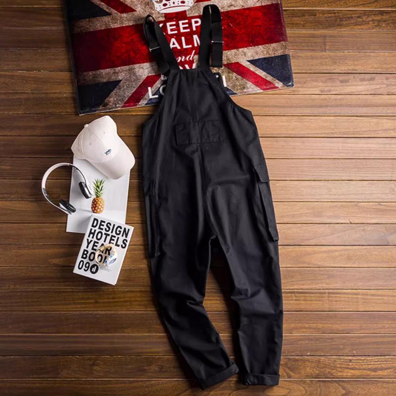 Retro Casual Jumpsuit for menn Løs overall med flere lommer. Kjeledress for menn