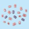 Purple Heart Gradient Marbled Nail Art Stickers - Square Style Wearable Tips