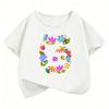 Funny Flower Design TShirt Printed T Shirt Girls Summer Clothes Short Sleeve Tops TShirts Cute Girls Clothing