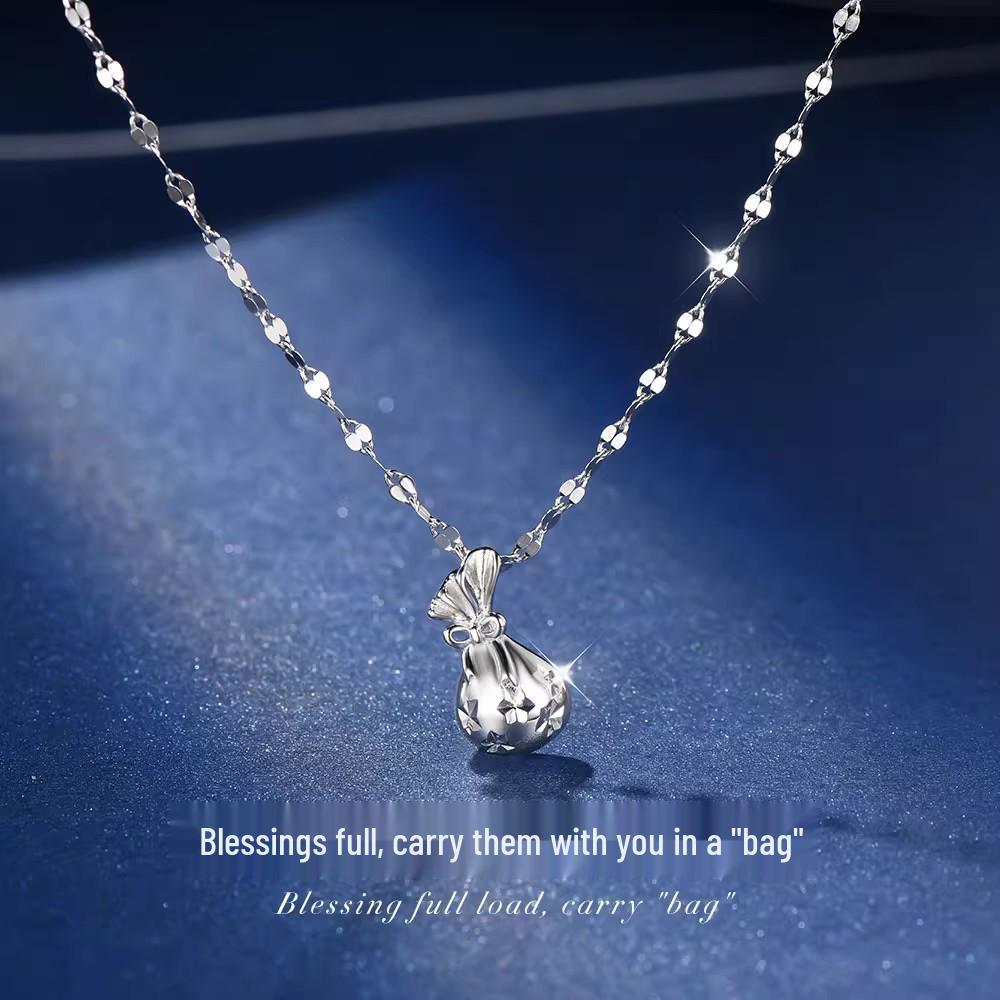 Exquisite Sterling Silver 999 Lucky Necklace: High-End Luxury Choker for Women – Perfect Best Friend Gift