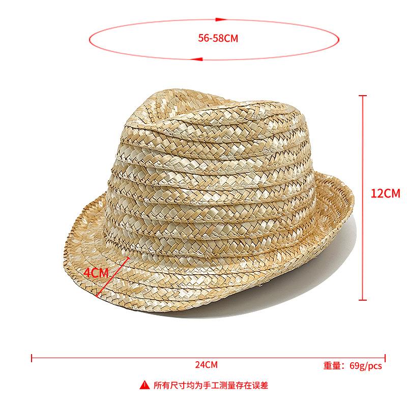 Parent-child hat Korean version summer beach hat women's bow flat edge sun protection straw hat outdoor flat top sun hat
