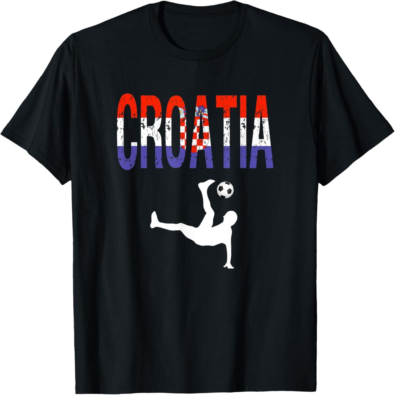 

Croatia soccer T-Shirt Croatian bicycle kick goal Tee XXXXXL різнокольоровий