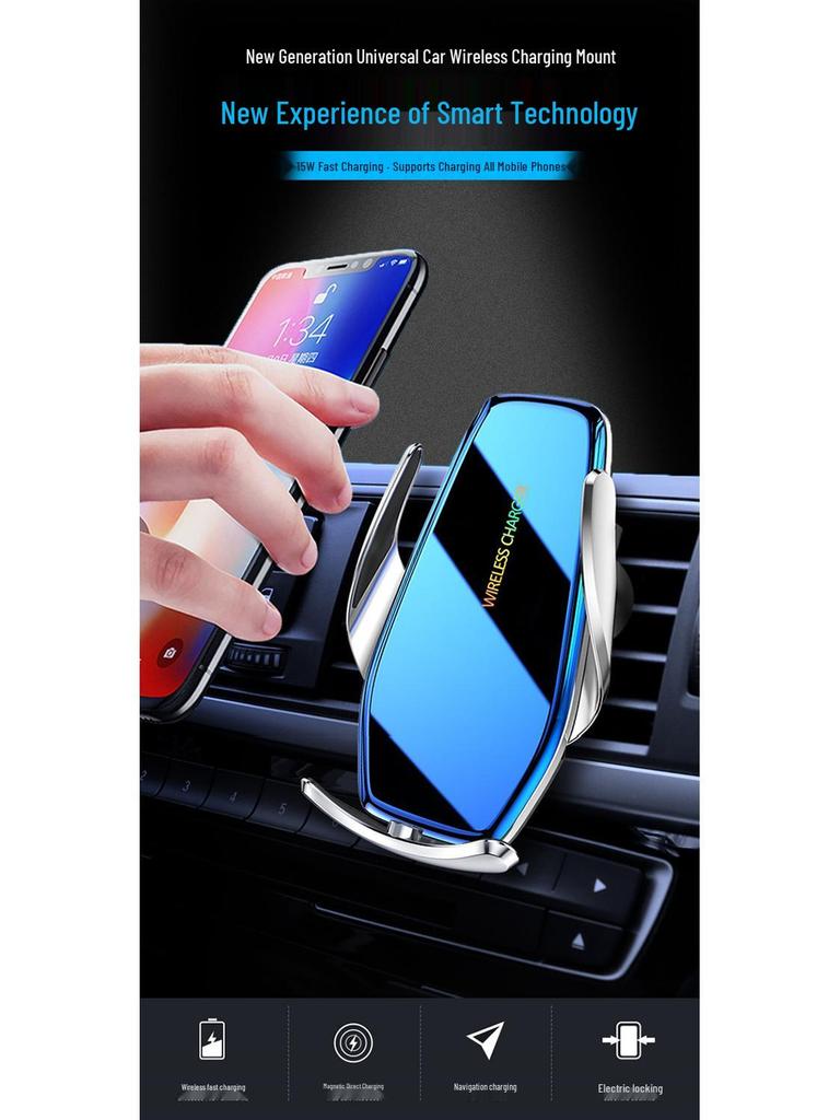 15W Wireless Car Charger & Automatic Phone Mount