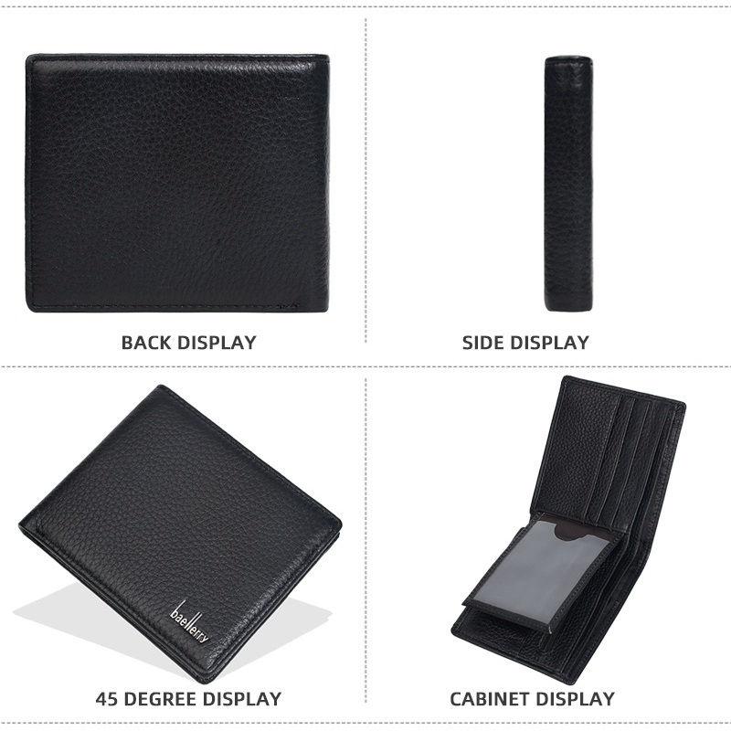 Baellerry Kurze Geldbörsen aus echtem Leder im Vintage-Design, Visitenkartenhalter, Münzfach