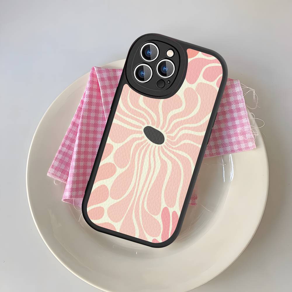 Flower Abstract Market Phone Case For IPhone 16 15 14 13 12 11 Pro Max Plus Leather Cover