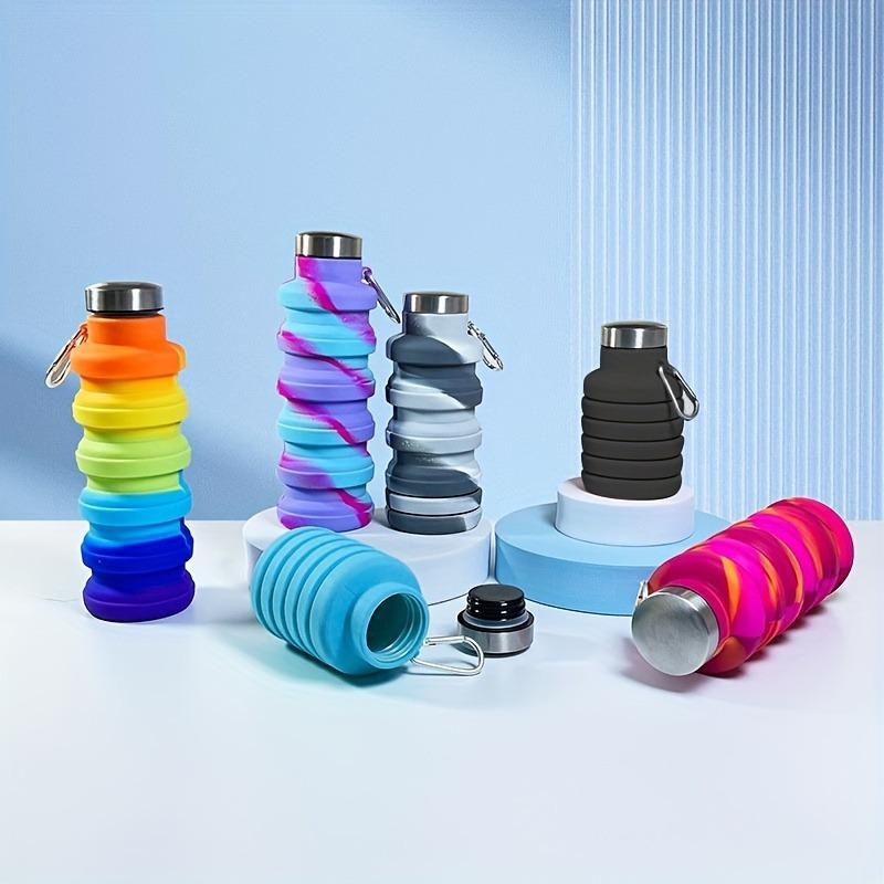 1pc Silicone Folding Sports Water Bottle Portable Outdoor Travel Water Cup Easy To Store Retractable Cu