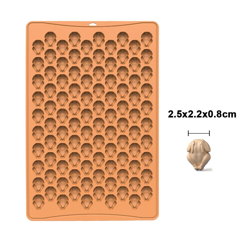 Silicone World DIY Schokoladen-Keks Silikon-Backformen 100 Löcher Mini Haustier Welpen Snack Keksform Weihnachten Ostern Süßigkeitenform