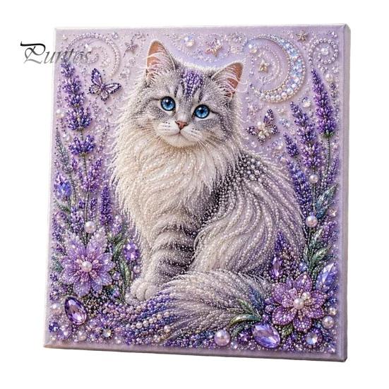 Artistic Home Wall Decoration Animal Faux Pearl Art DIY Kit, Cute Painting Exquisite Sparkling 3D Flowers Crafting Kit for Adults, Decor Desktop