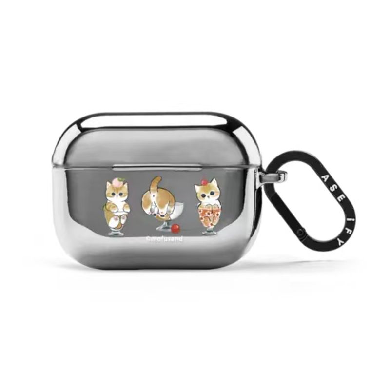 

Generation Mirror Protective Cover Butterfly Summer Florals Applicable AirPod Pro2 Generation Butter Bear Airpods3 Apple Electroplating Earphone Case Apple Airpods Pro 2 Mirror earphone set (Cup cat)