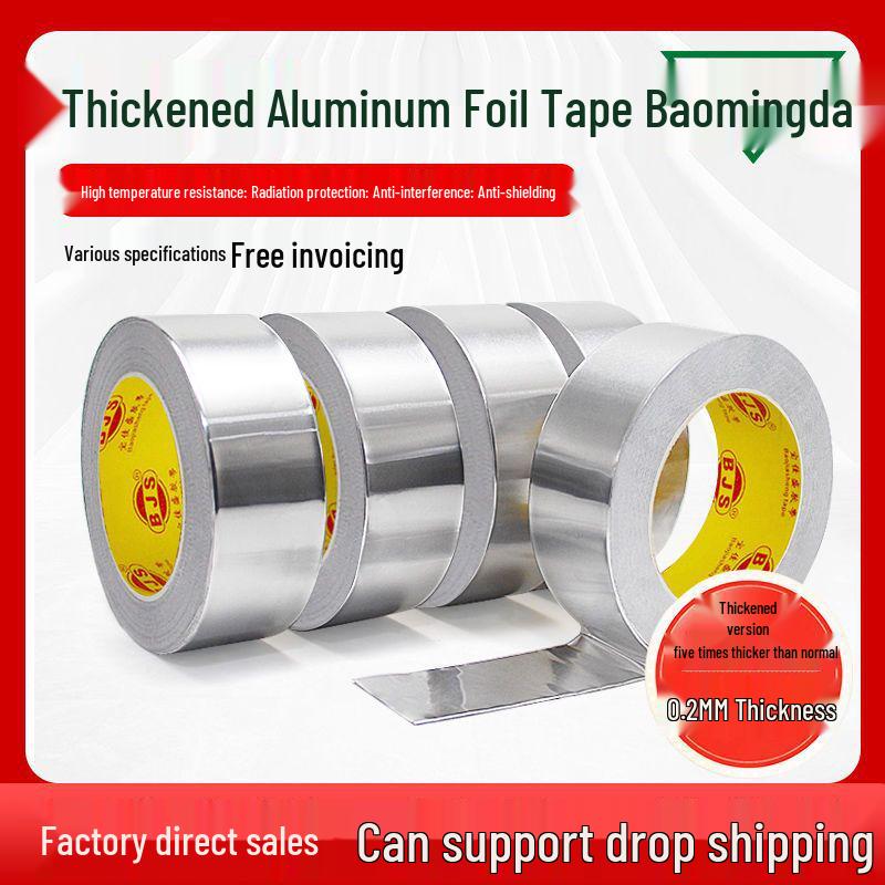 0.2MM Waterproof Self-Adhesive Aluminum Foil Tape for Range Hood, Exhaust Duct Sealing, & Moisture-Proof Kitchen Cabinet