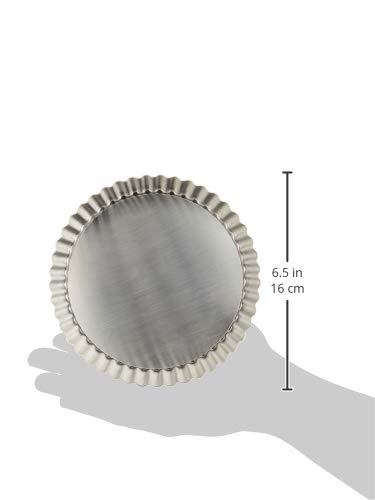 Suncraft Quicheform med löstagbar botten, 18 cm, Tillverkad i Japan, Rostfritt stål, för pajer och konfektyr, PP-695, Silver