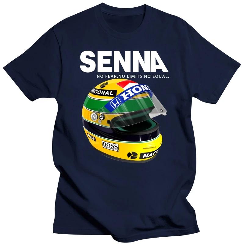 Męski letni t-shirt Ayrton Senna Kask T-shirty Odzież 1 Samochód Wyścigowy Męski Okrągły Dekolt Krótki Rękaw T-shirt Popularny Męski Duży Rozmiar