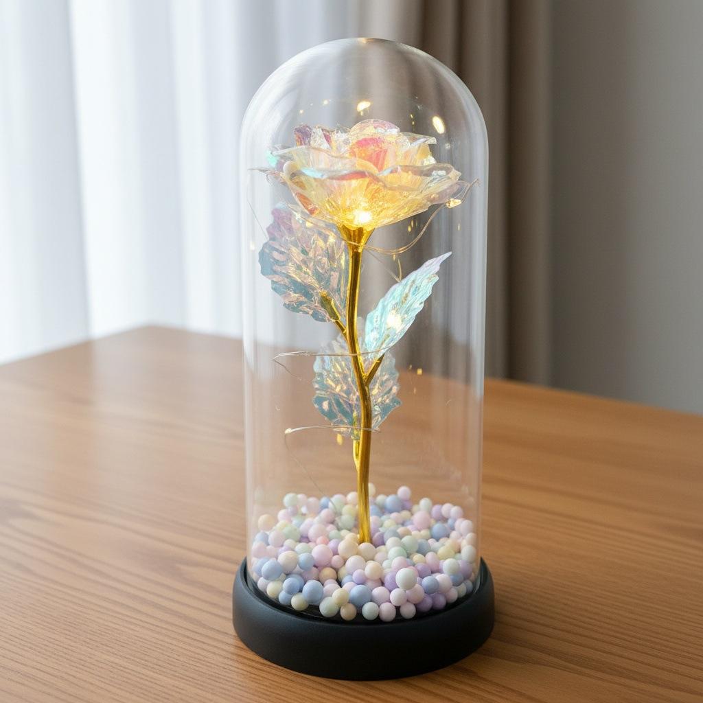 Rose Immortal Flower Glass Cover Valentine's Day Gift Doll Bouquet Mother's Day Birthday Creative Christmas Gifts