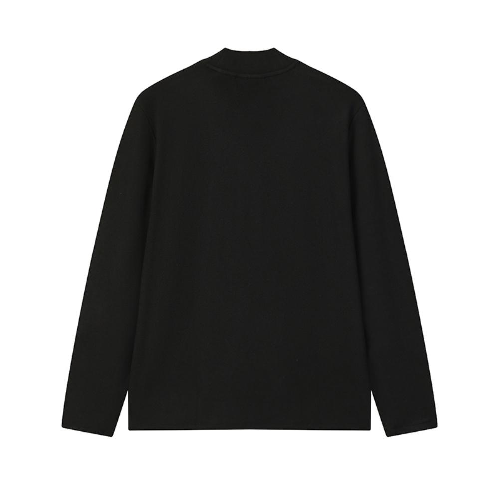 Fila White Minimalist Fashion Casual Versatile Quality Knitted Long Sleeve T-Shirt Men Tops Black F11M543214FBK