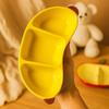 Elegant Ceramic Fruit and Vegetable Compartment Bowl - Apple & Banana Design