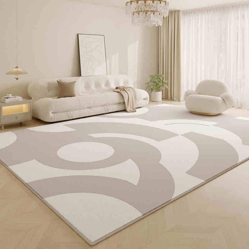 Wohnzimmer Teppich Creme Stil Hochwertiger Kaschmir-Imitat Teppich Herbst/Winter Couchtisch Teppich Schlafzimmer Teppich