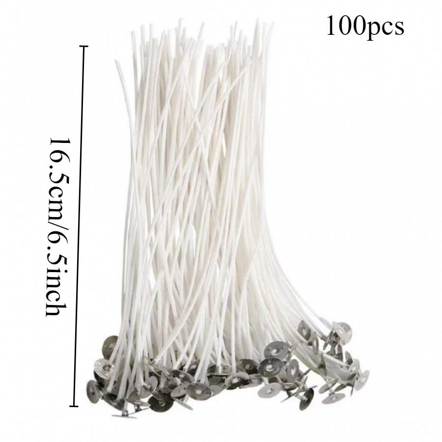 100 PCS/500 PCS 6.5-16cm Candle Wicks Smokeless Wax Pure Cotton Core For DIY Candle Making Pre-Waxed Wicks Party Supplies