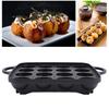 Schwarze Takoyaki Grillpfanne Antihaftbeschichtet 16-Loch Kochpfanne Takoyaki Pfanne Hausgemachte Japanische Snacks
