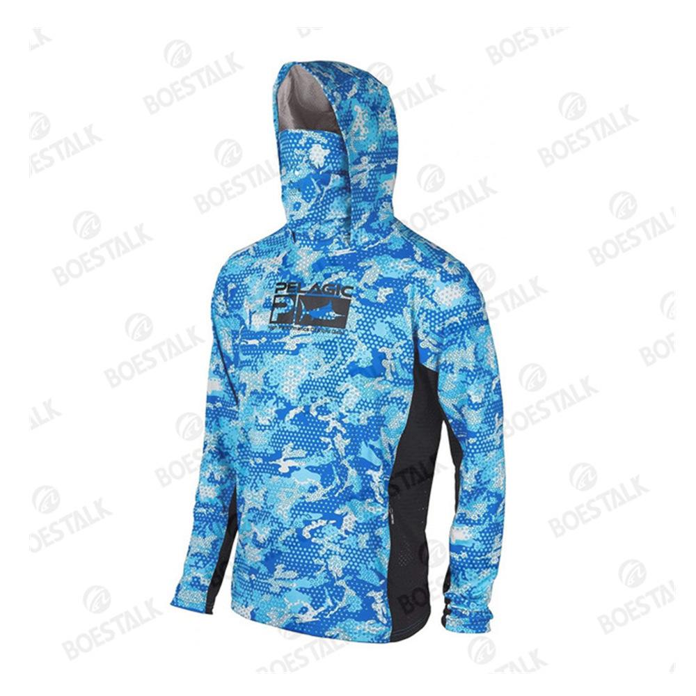 Pelagic Men s Fishing T-Shirt, Sunscreen Fishing Tackle, Long Sleeves, UV Mask, Hat Upf 50 + XXS
