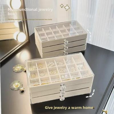 Luxuriöse Schmuckaufbewahrungsbox für Ohrringe, Halsketten und Ringe – Organizer mit großem Fassungsvermögen
