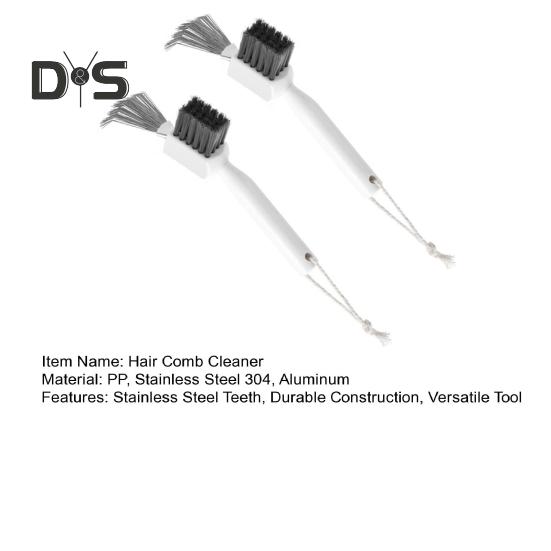 2Pcs Hair Comb Cleaner Tool Stainless Steel Hair Cleaning Brush 2 in 1 Comb Cleaner Wood Handle Hairbrush Cleaning Tool