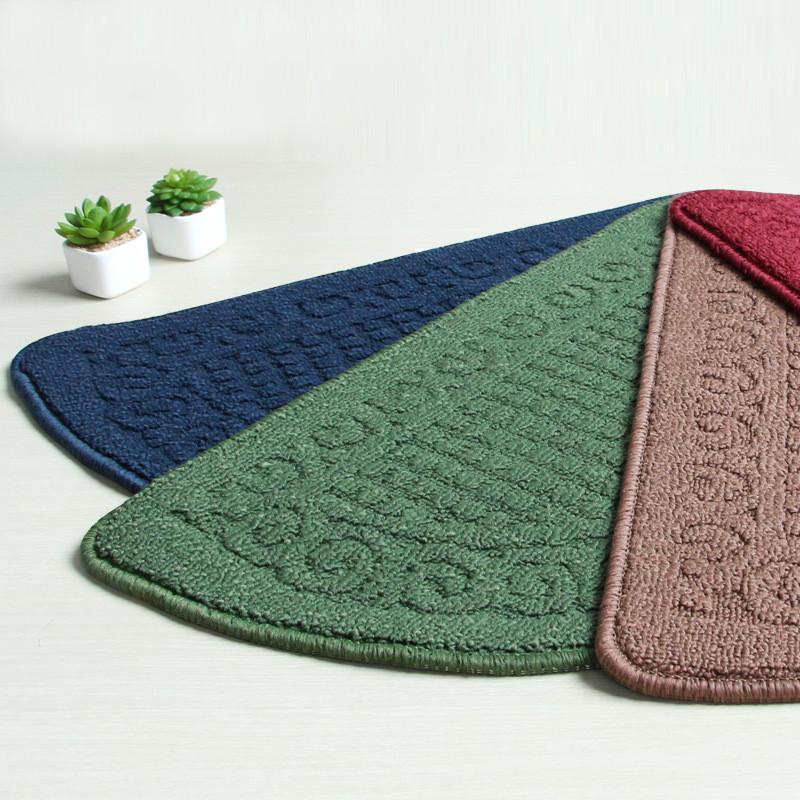 Solid Color Retro Semi-circular Dust Removal Door Mat Home Household Bathroom Non-slip Floor Rug