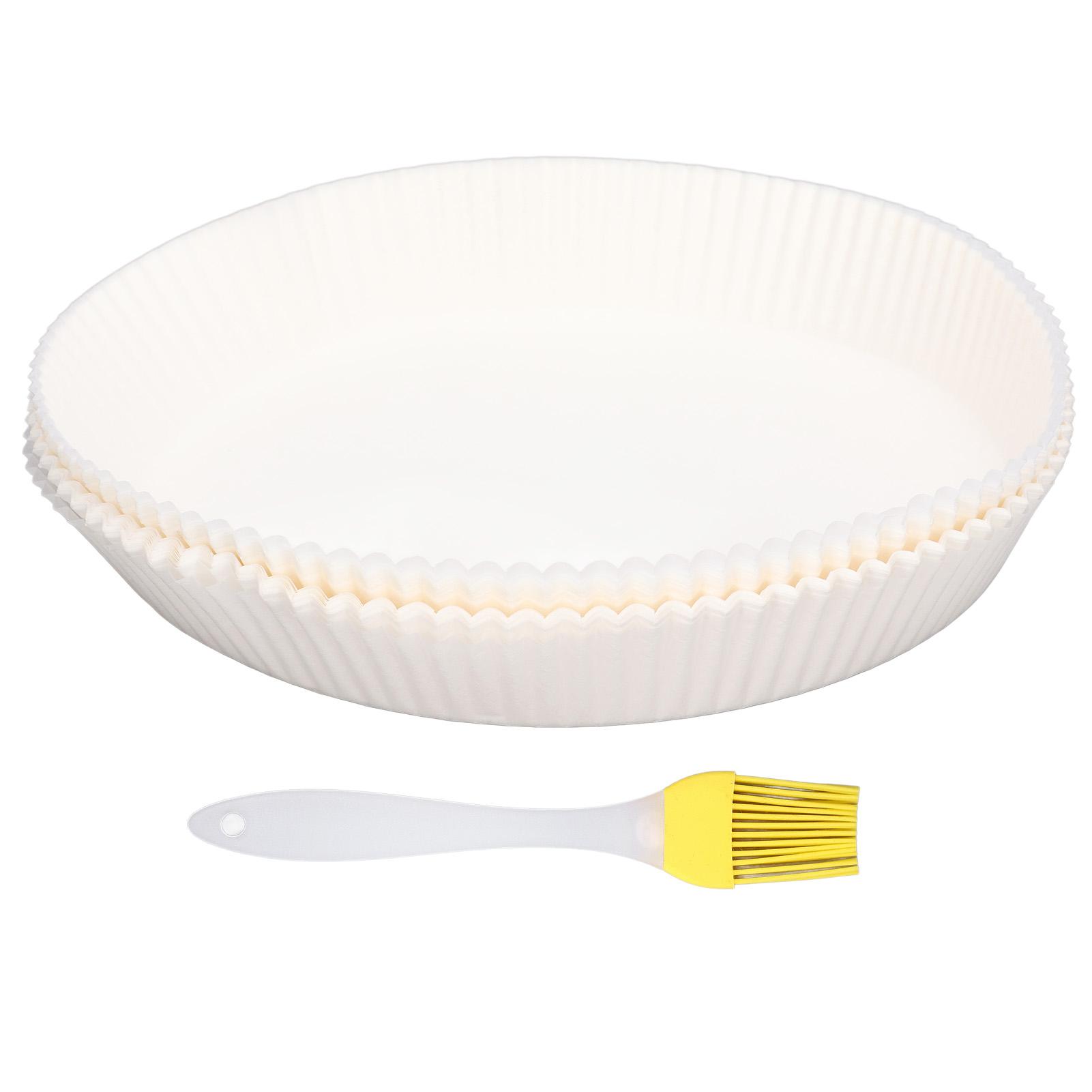 100pcs Disposable Oven Round Paper Liners Oil Resistance Fryer Blotting Paper for Home Kitchen