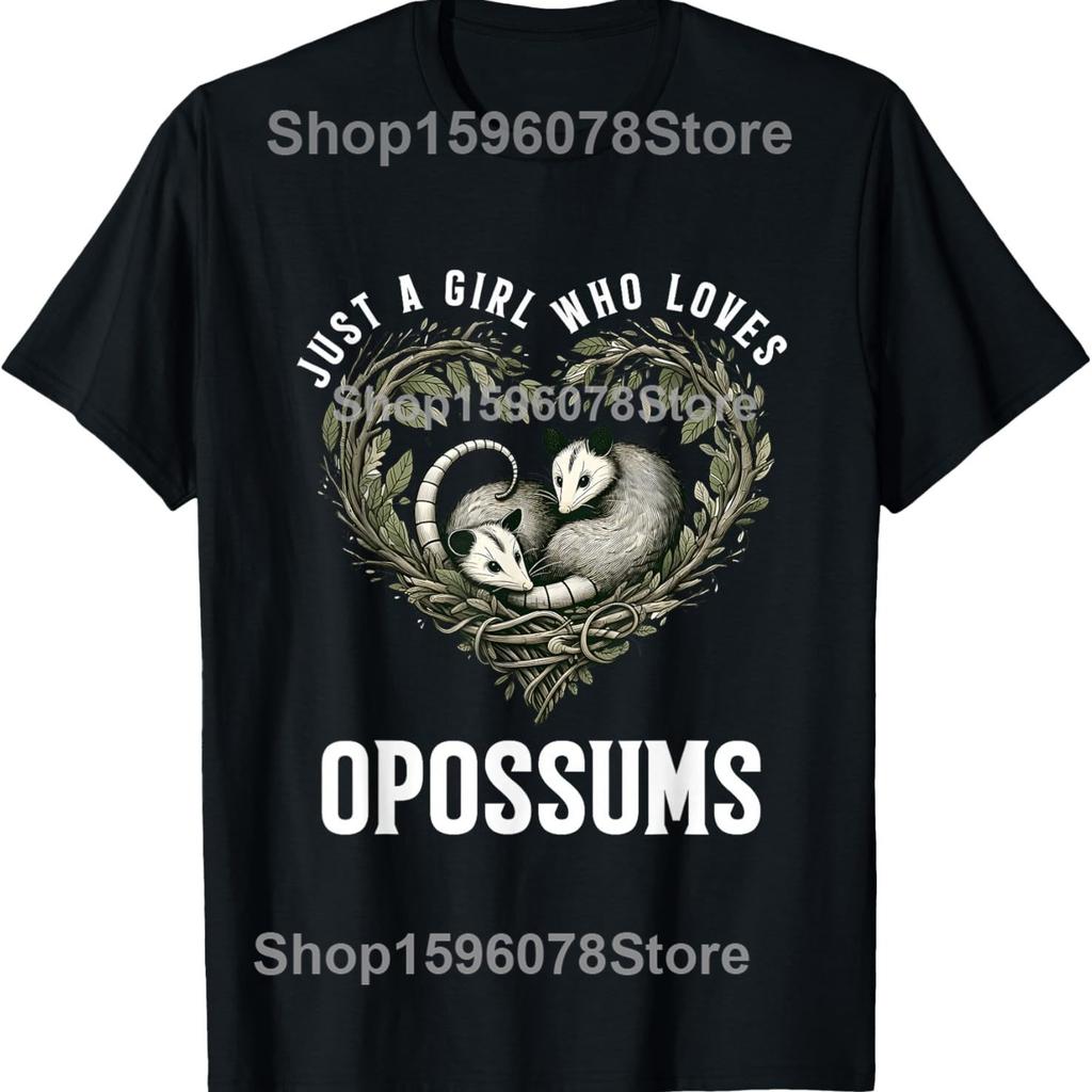 Zuerst einmal bin ich ein entzückendes wütendes Opossum Possum Wildtier T-Shirts Herren Streetwear T-Shirt Kurzarm Unisex Lockere Kleidung
