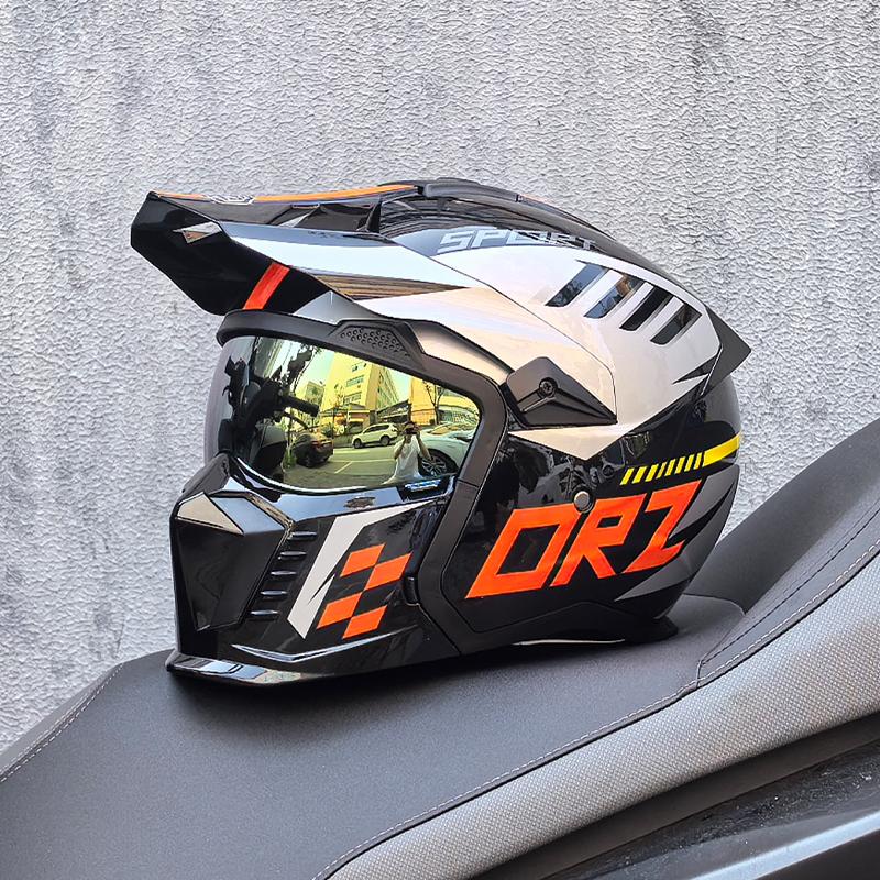 NEW ORZ-GB3 High-quality Retro Motorcycle Helmet Modular Multifunctional Combination Full Helmet Approved Personalized Warrior