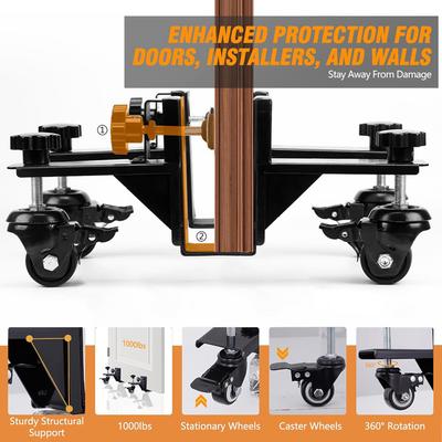 Door Installation Dolly 360 Degree Rotation Portable Door Iron Mover Thicken Translation Roller Heavy Duty Mounting Hardware