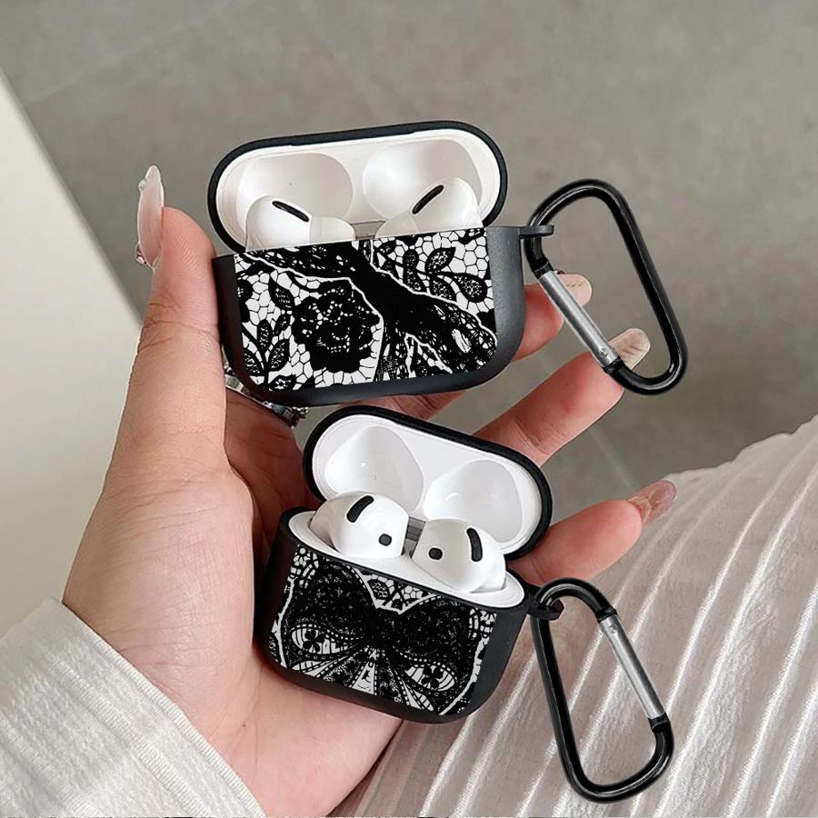 Earphone Cases Cover Case For Airpods Pro 2 3 Pro3 Pro2 1 4 Black Lace Fashion