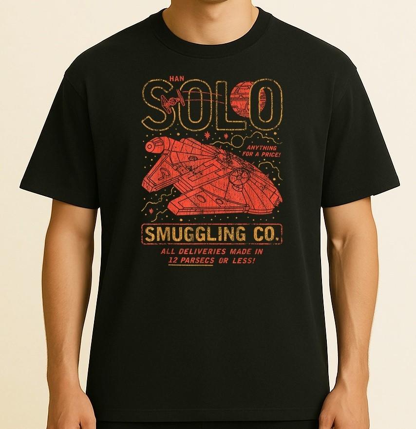 Звездные Войны Винтаж Хан Соло Контрабанда Ко. Постер Disney Унисекс Футболка XXL
