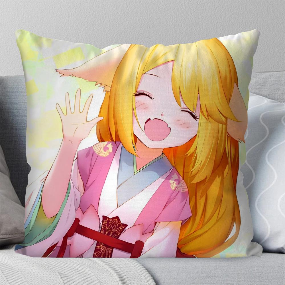 

1pc Fox Spirit Matchmaker Animation Pillow Case Square Pillow Bedroom Sofa Leisure ComfortCar Living Room Home Decoration 40X40 16x16Inch