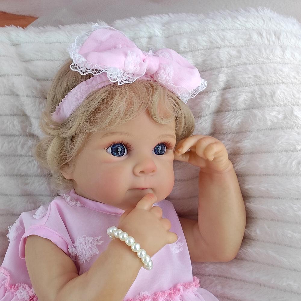 46cm Lifelike Reborn Doll with Hair and Soft Cloth Body - Girl Playhouse Companion