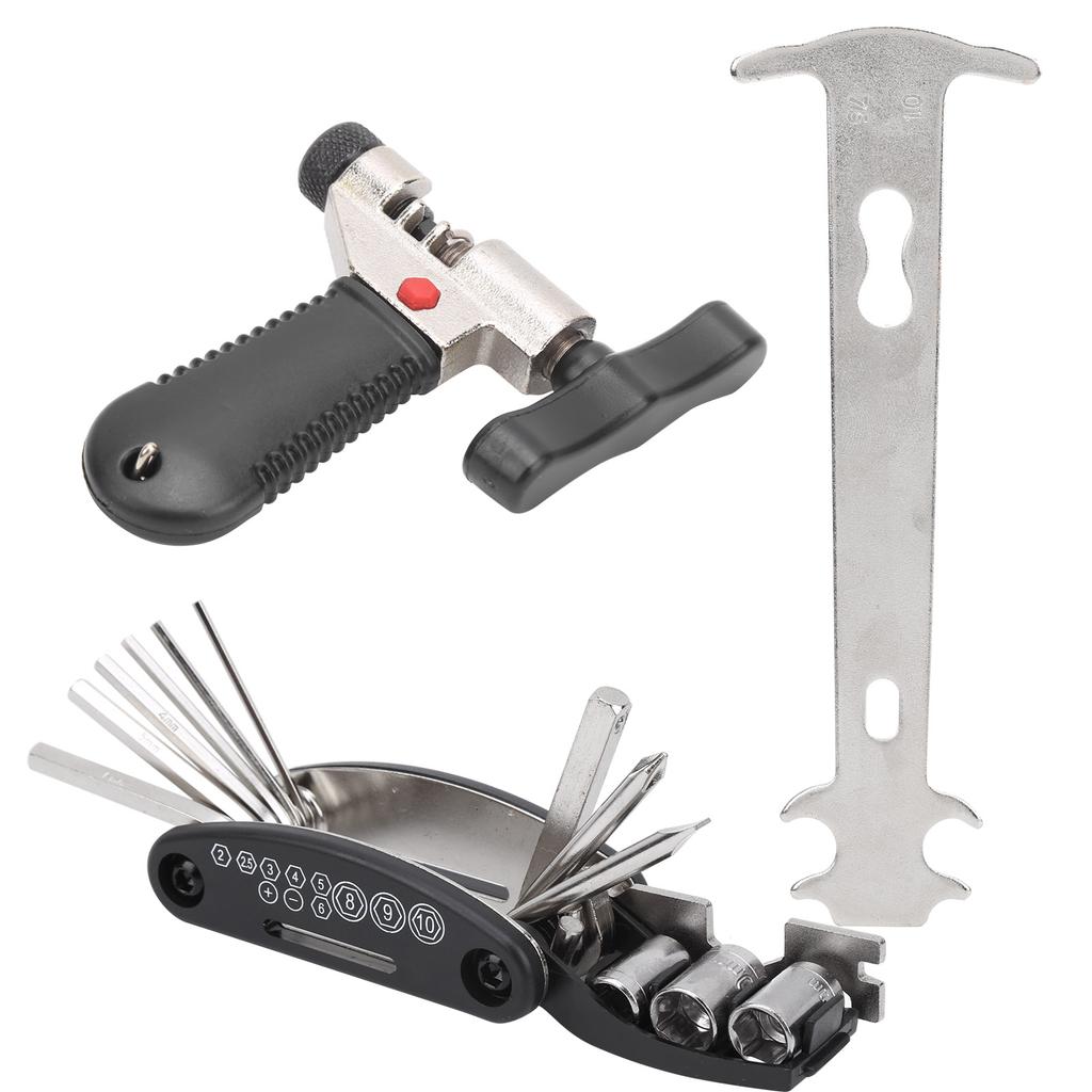 16 in 1 Fahrradreparaturwerkzeugsatz Kettennieter Kettenteiler Kettenverschleißanzeige Werkzeugsatz