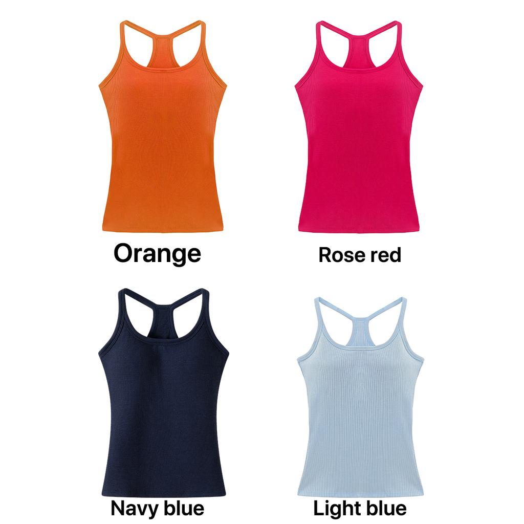 Slim Fit Women Sleeveless Camisole Solid Color Elastic Ribbed Tank Top Soft Basic Daily Wear Vest