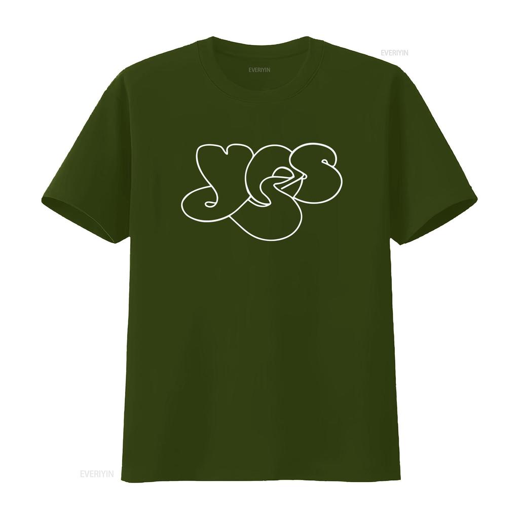 Nyt YES Band Logo Rock Musik Legende Unisex T-shirt størrelse S XL vintage Vasket Stilfuld Unisex Åndbar Strækbar mode