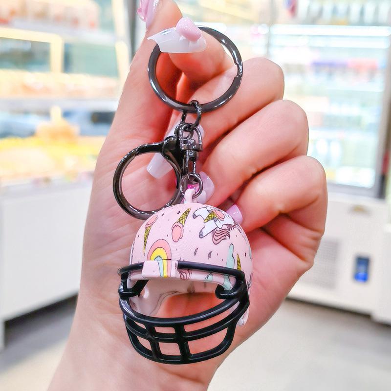 Portachiavi Casco da Rugby Stile Americano Giocattolo in Miniatura