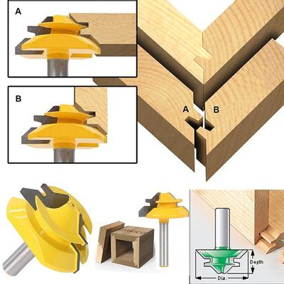 45 Degree Lock Oblique Incision Milling Cutter Tongue Groove Router Bit Set Milling Cutter for Woodworking Cutting