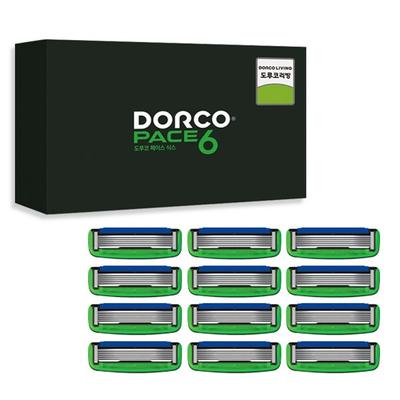 Dorco Face 6 lamă de ras cu 6 straturi, 12 bucăți, 1 bucată, lamă de ras coreeană