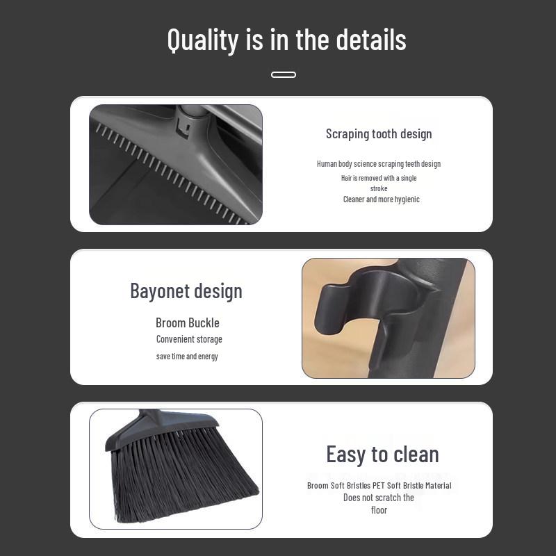 Baiyun Adjustable Windproof Broom & Dustpan Set for Commercial Use