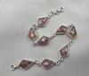 925 Sterling Silver Natural Sunstone Bracelet Handmade Gemstone Link Jewelry