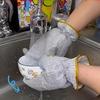 2 Stück Spülhandschuhe für die Küchenreinigung Bequeme Wäschereinigungshandschuhe Haushaltshandschuhe Silberner Draht Spülhandschuhe