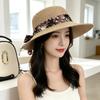 Lady's Casual Sun Hats Elegant Raffia Hats Sun Protection Wide Brim Hats Outdoor Travel Beach Hats Spring Summer