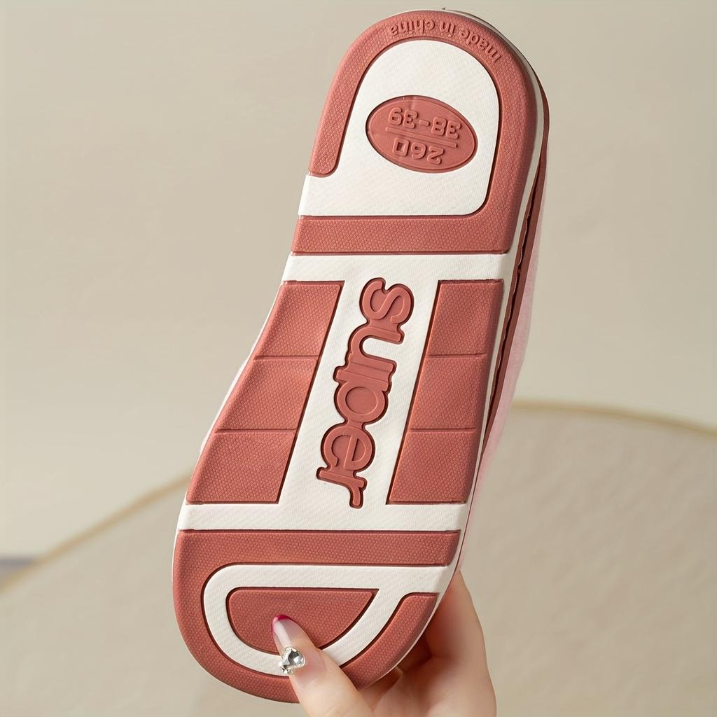 Women's Winter Plush Slip-On Slippers with Elephant Cartoon DesignCozy Indoor House Shoes for Cold Weather