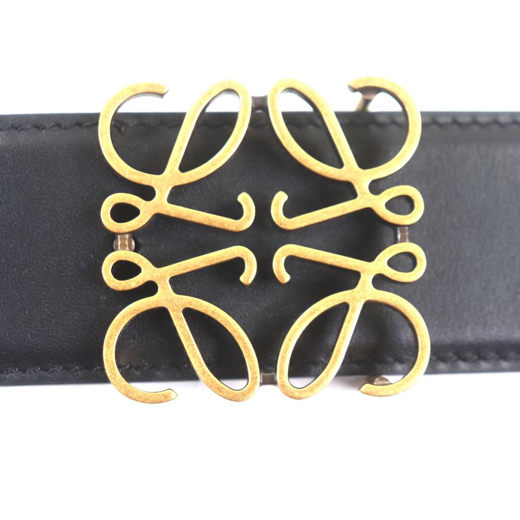 Nepoškozený pásek LOEWE Anagram Spona Unisex černá kůže pánský Použitý