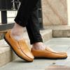 Zapatos de cuero de alta calidad para hombre, mocasines suaves, mocasines planos de marca de moda.