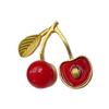 Bright Cherry Fruit Brooch For Women Fashion Accessory Strong Alloy Great For Casual Outings And Special Event