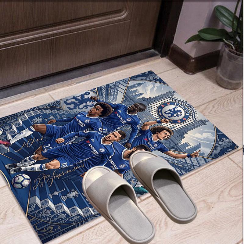 Chelsea FC Pattern Rug, Indoor/Outdoor Mat, for Picnic, Gameroom, Bedroom, Office, Living Room, Home Decor Carpet, Birthday Gift